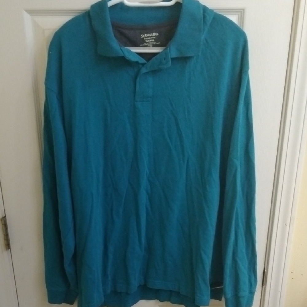 St. John's Bay Blue Polo Shirt Soft Cotton Classic